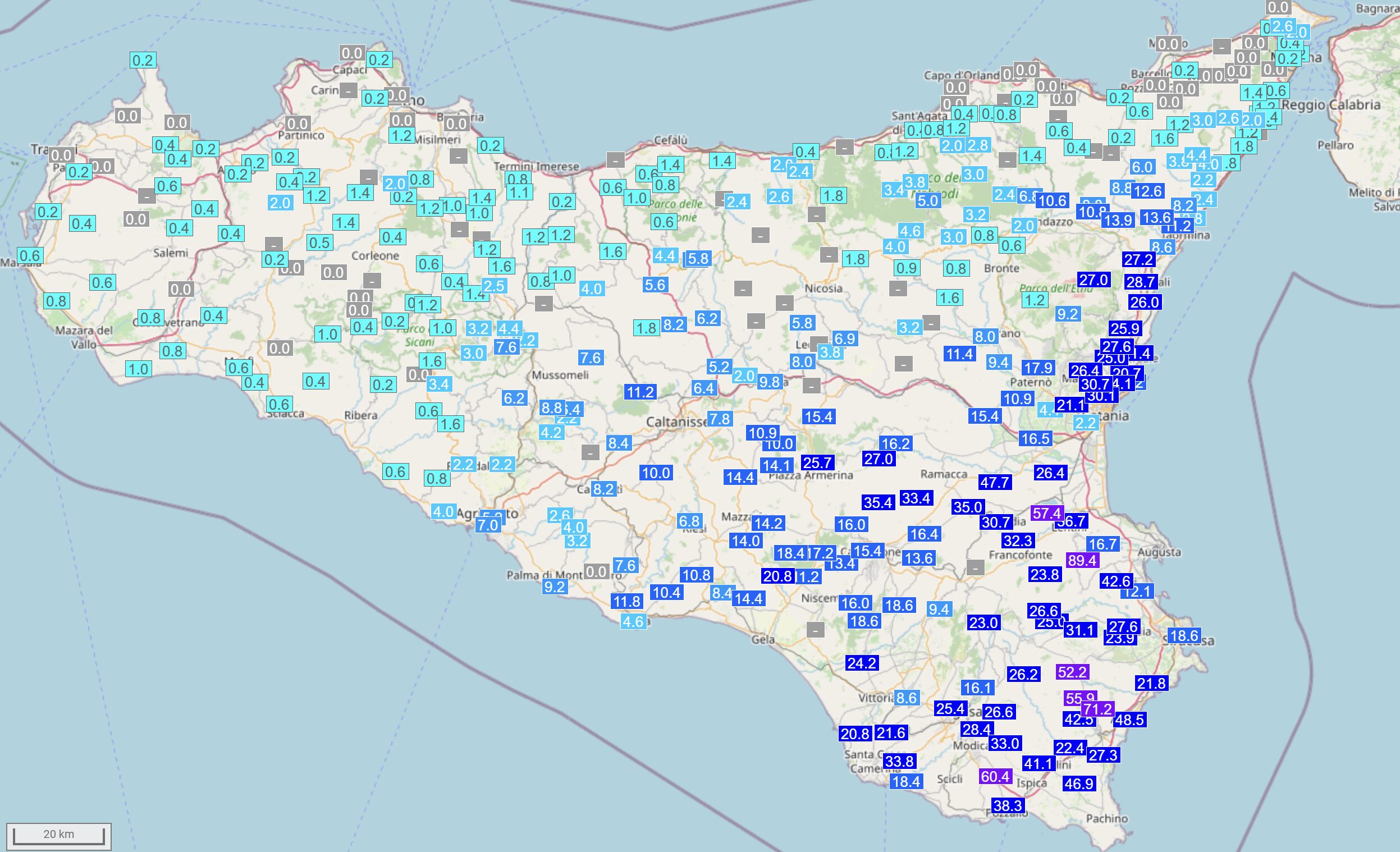 piogge sicilia 19 20 dicembre 2025