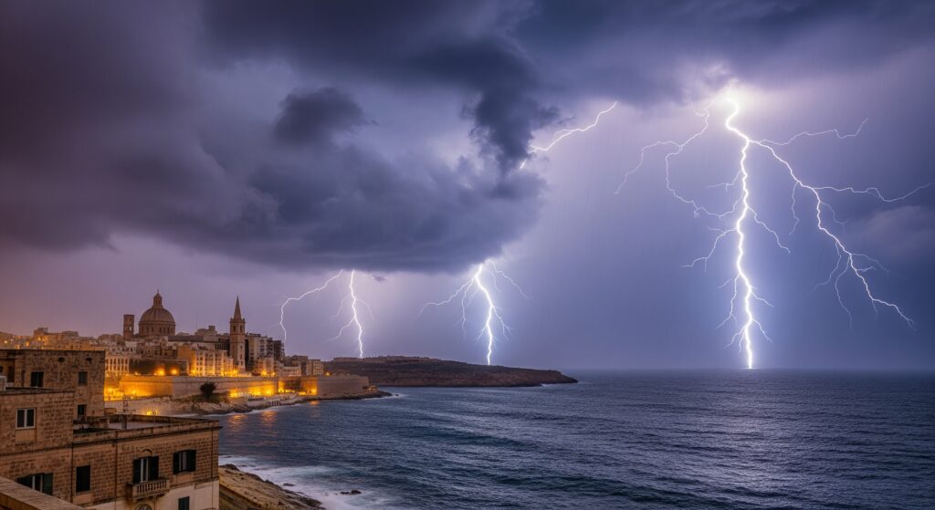 temporale malta maltempo
