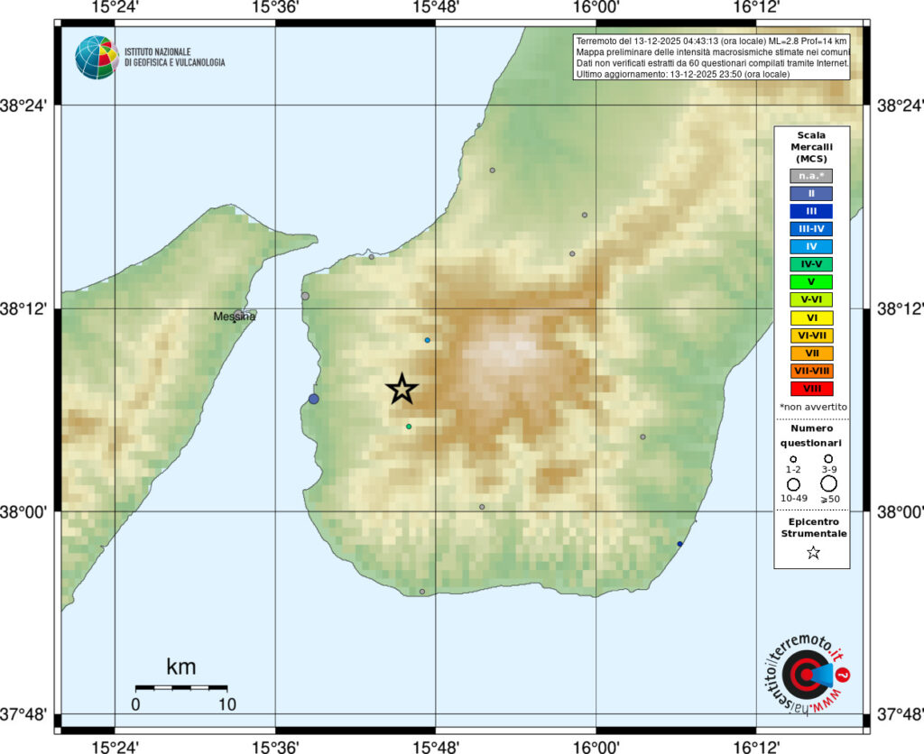 terremoto cardeto 2.8 reggio calabria