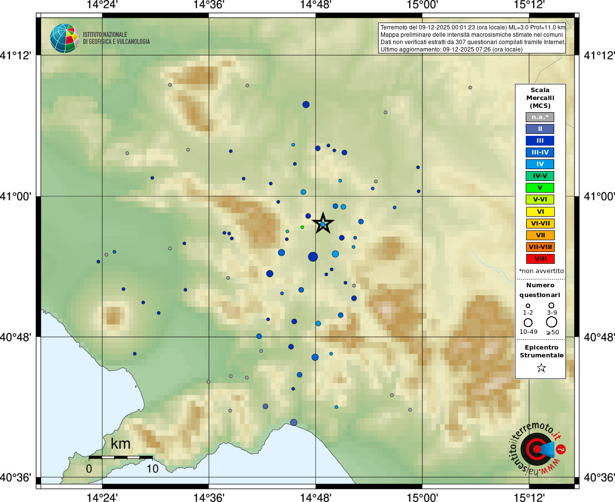 Terremoto Campania, paura nella notte in Irpinia: oggi scuole chiuse a Montefredane | DATI e MAPPE