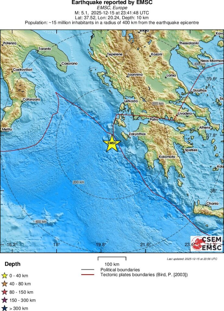terremoto oggi ionio grecia italia