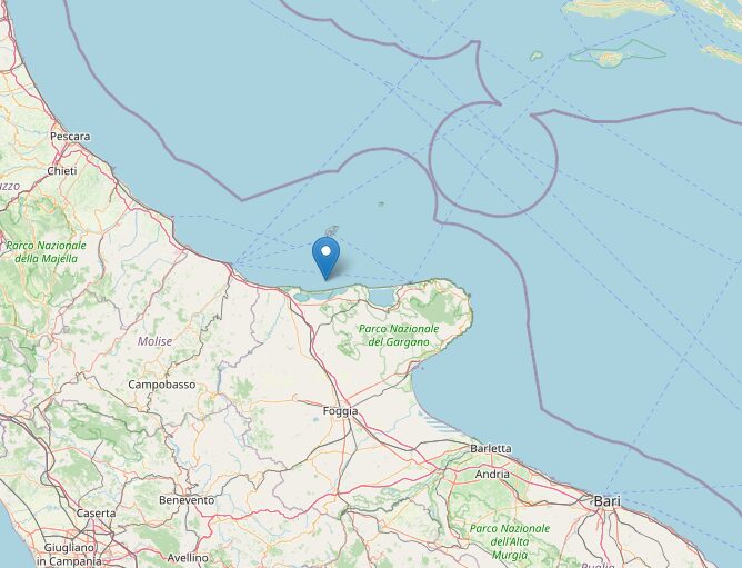 terremoto oggi puglia costa garganica