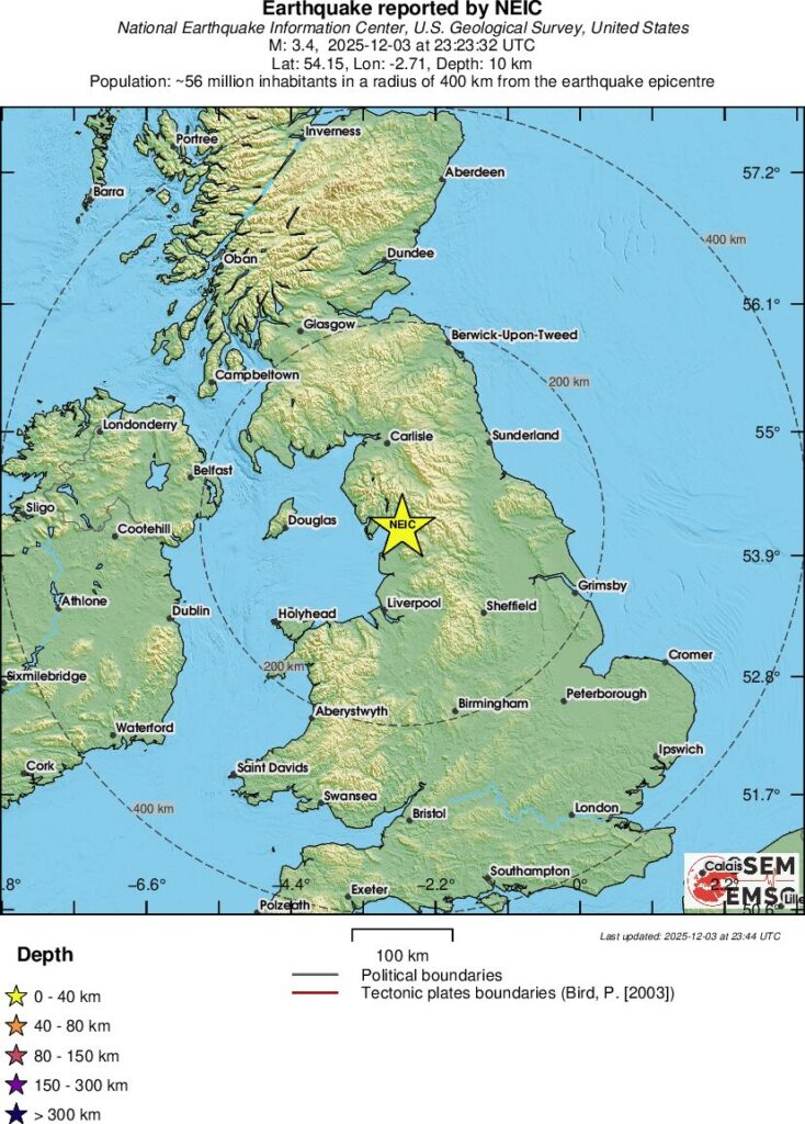 terremoto regno unito inghilterra