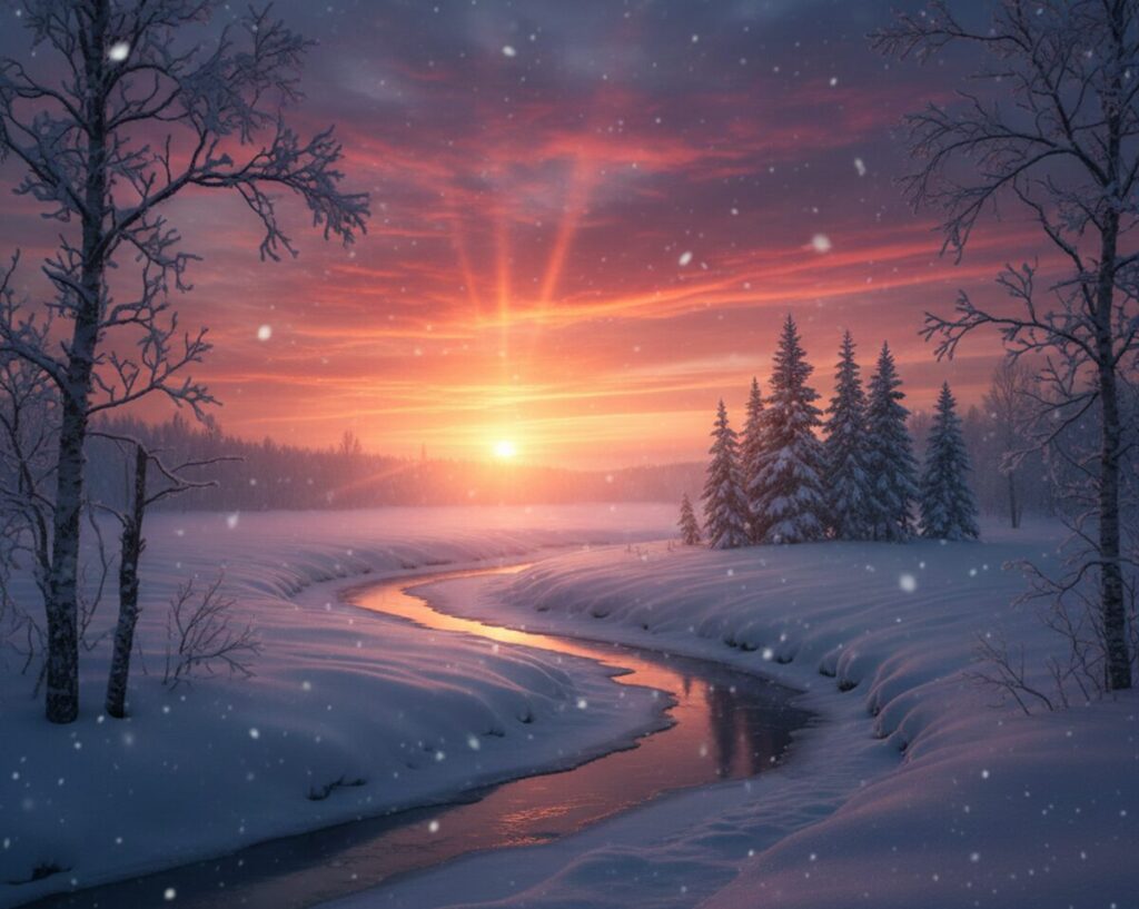 tramonto inverno giorno più corto dell'anno