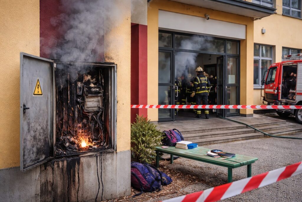 Incendio centralina scuola