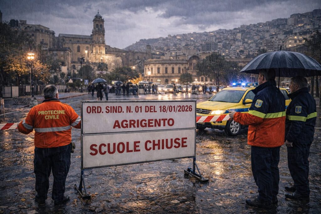 Maltempo Sicilia scuole chiuse Agrigento
