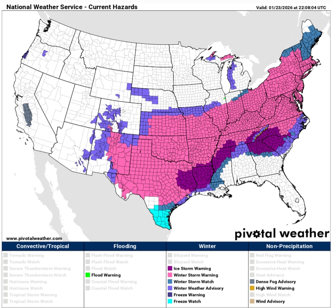 Precipitazioni previste USA