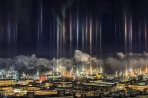 Russia Light pillars
