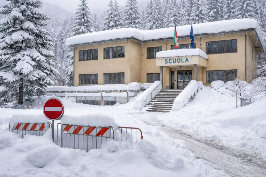 Scuola chiusa neve