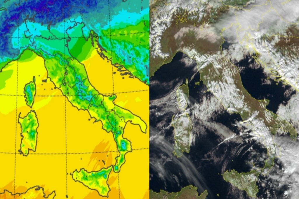 Temperature massime e satellite 2 gennaio