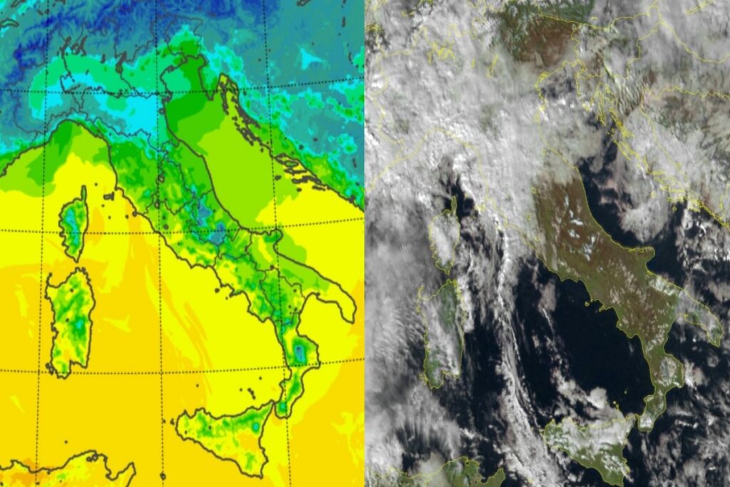 Temperature massime e satellite 23 gennaio