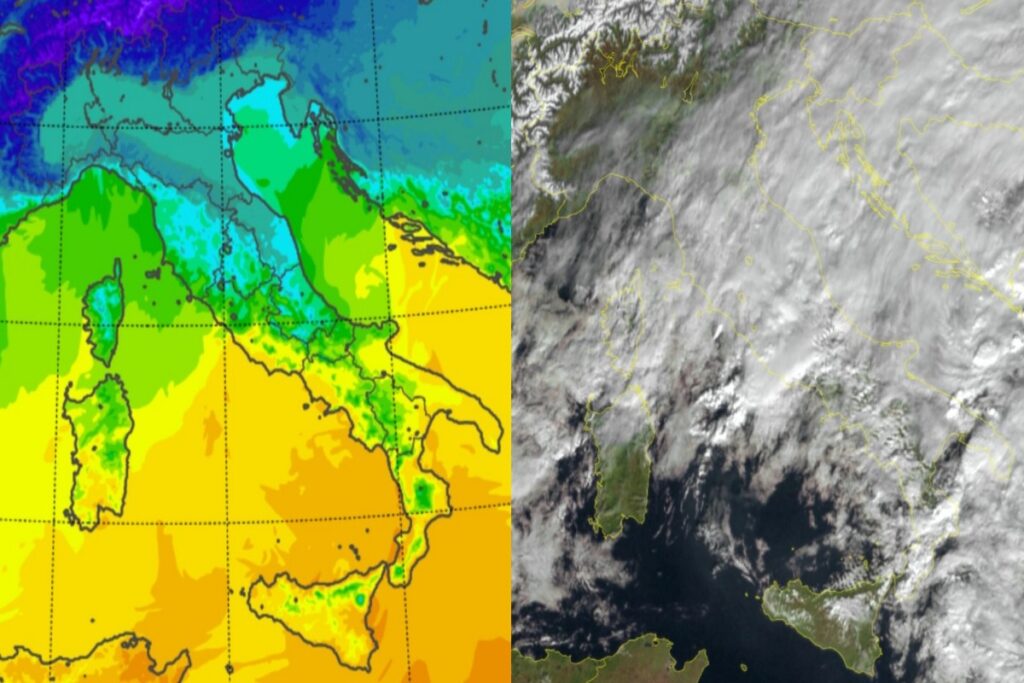 Temperature massime e satellite 5 gennaio