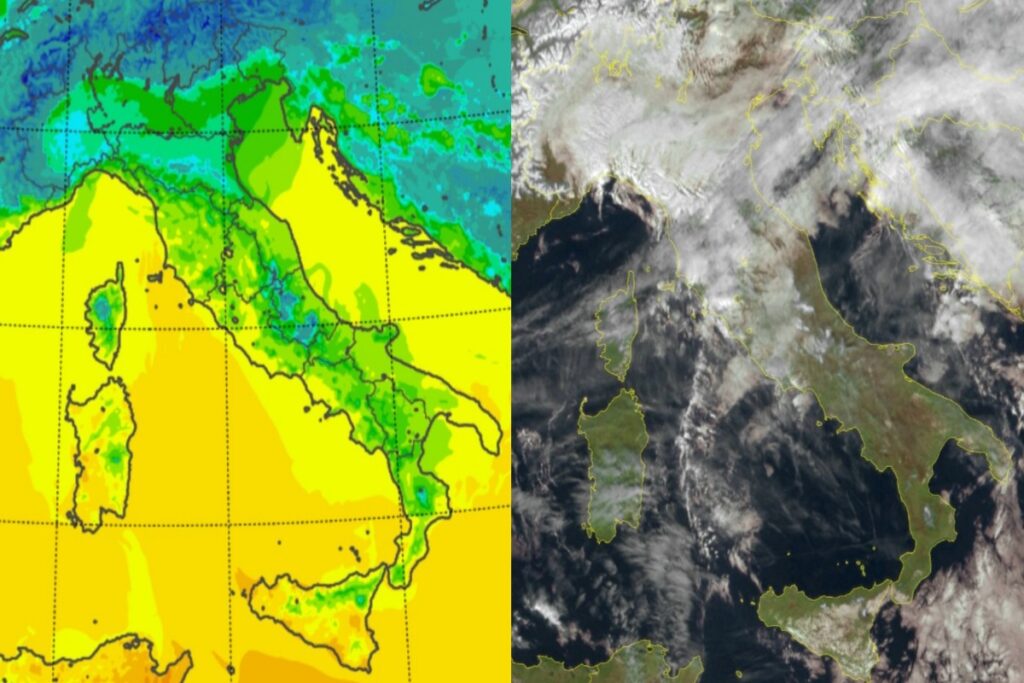 Temperature massime e satellite 15 gennaio
