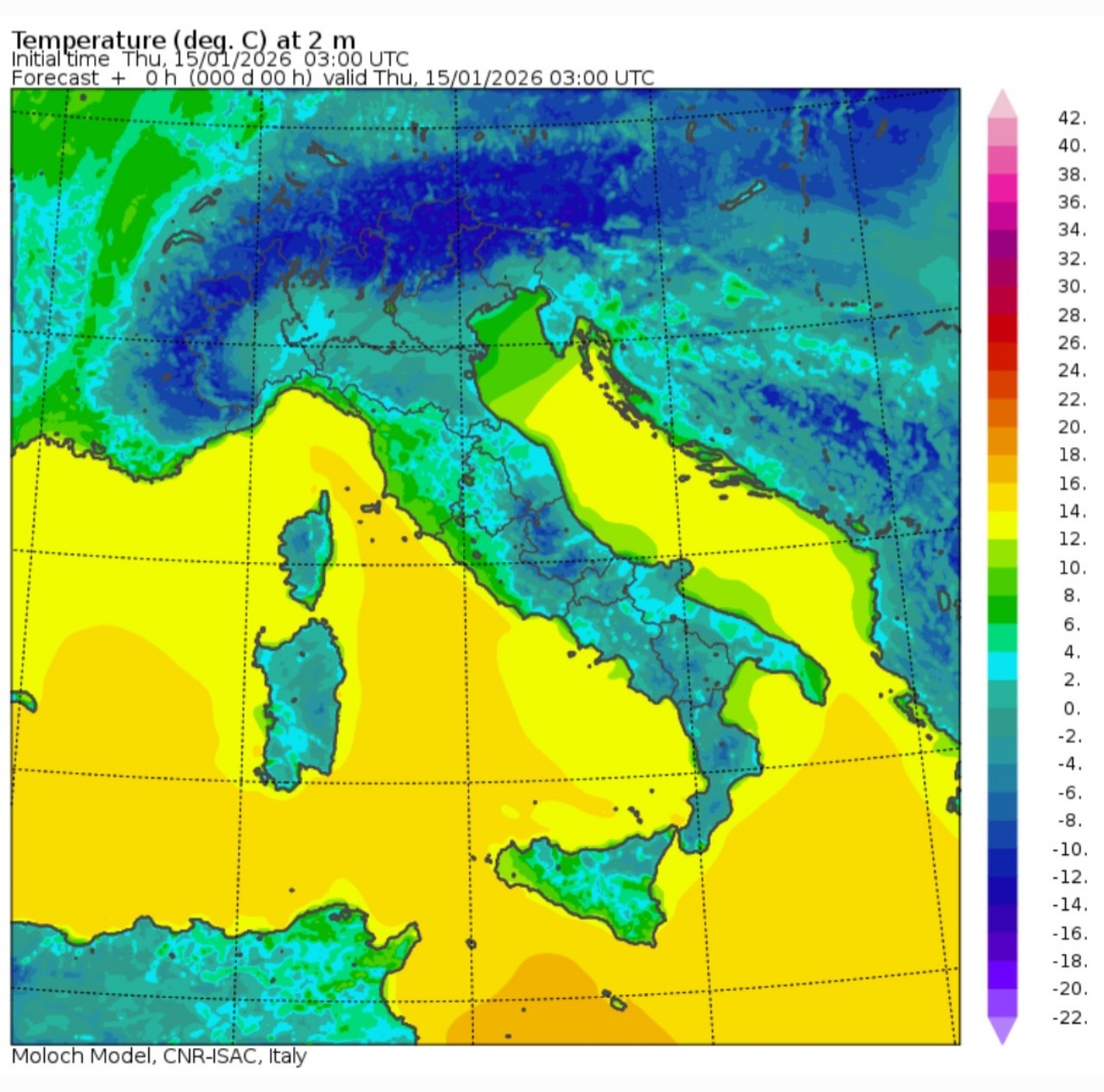 Temperature minime 15 gennaio