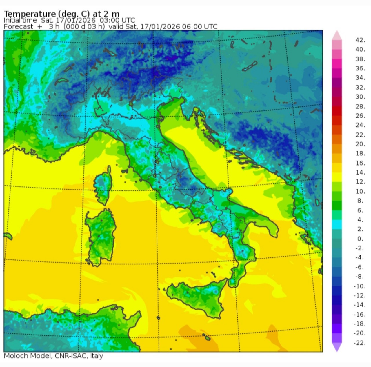 Temperature minime 17 gennaio