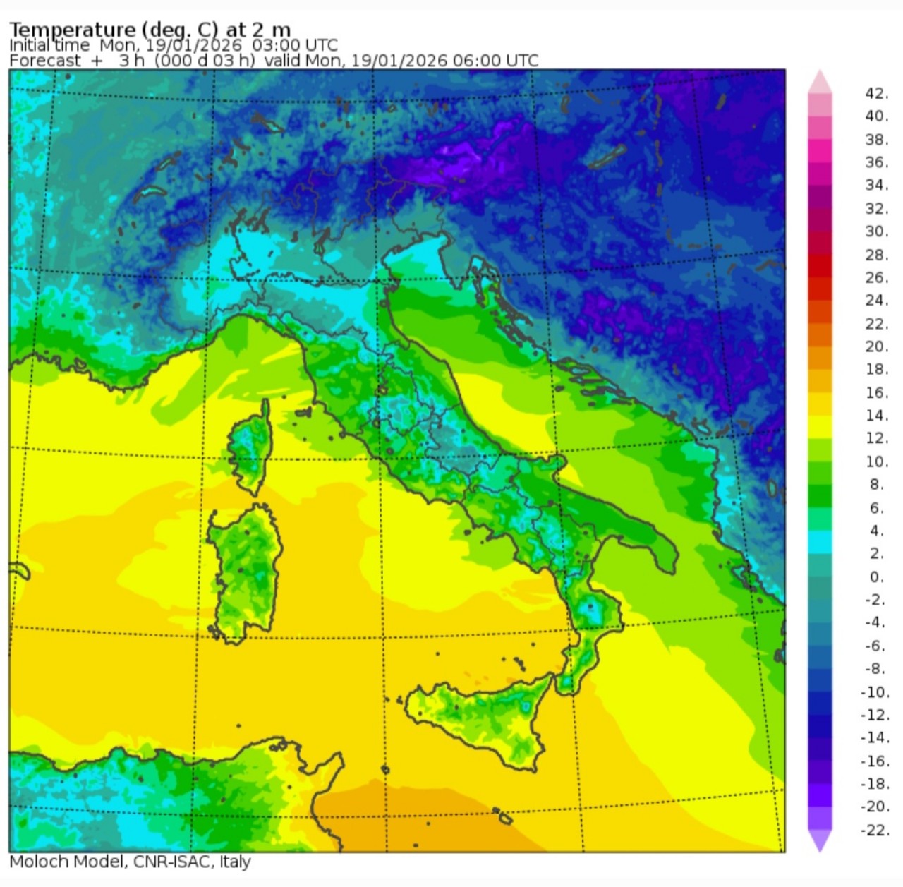 Temperature minime 19 gennaio