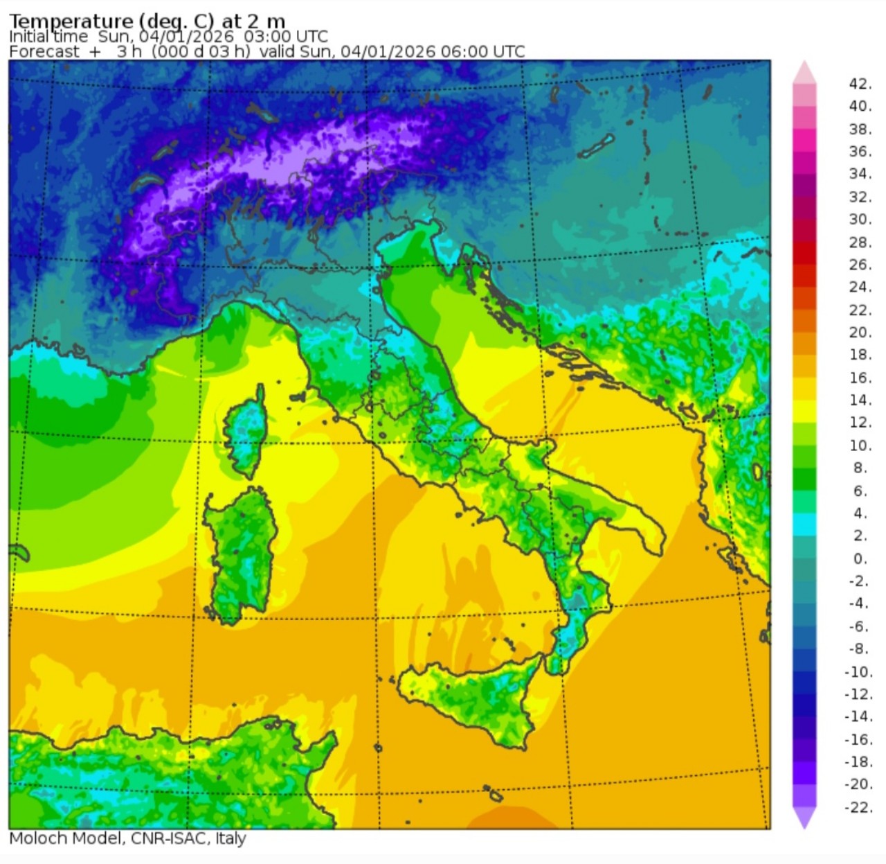 Temperature minime 4 gennaio