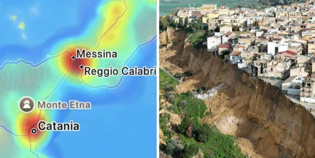 Terremoto Ionio frana Niscemi