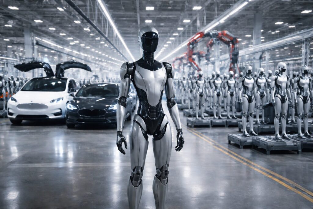 Tesla auto elettriche robot