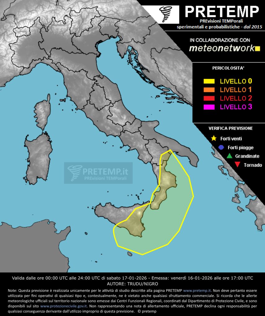 allerta meteo 17 gennaio