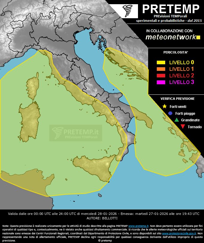allerta meteo 28 gennaio
