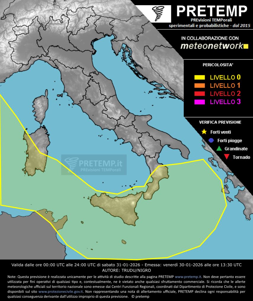 allerta meteo 31 gennaio