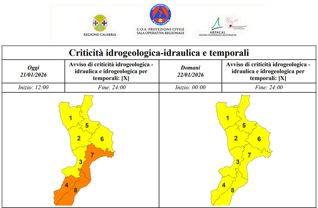 allerta meteo calabria