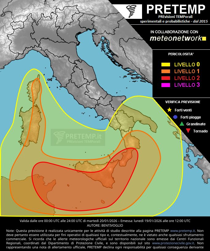 allerta meteo oggi 20 gennaio
