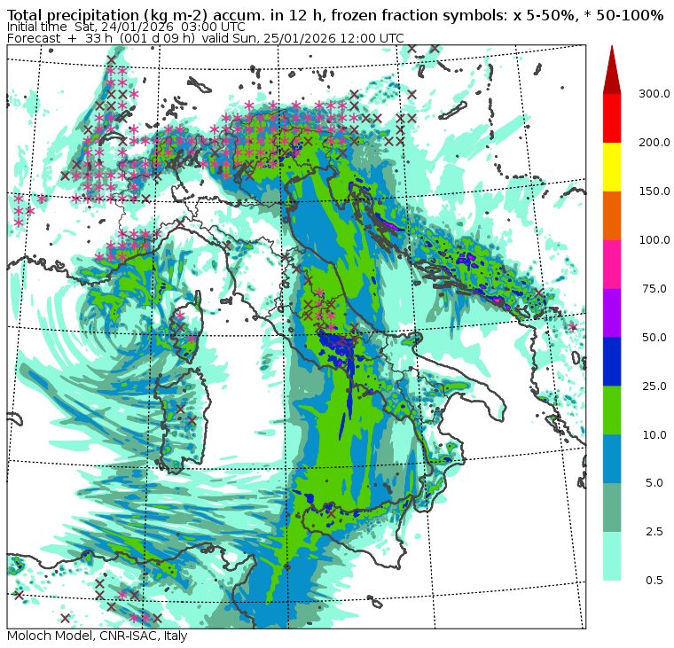 allerta meteo piogge domenica 25 genaio mattina
