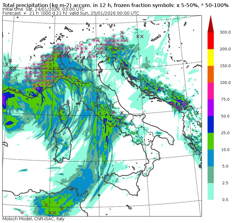 allerta meteo piogge sabato 24 gennaio