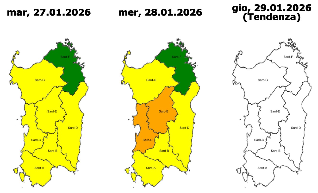 allerta meteo sardegna 27-28 gennaio