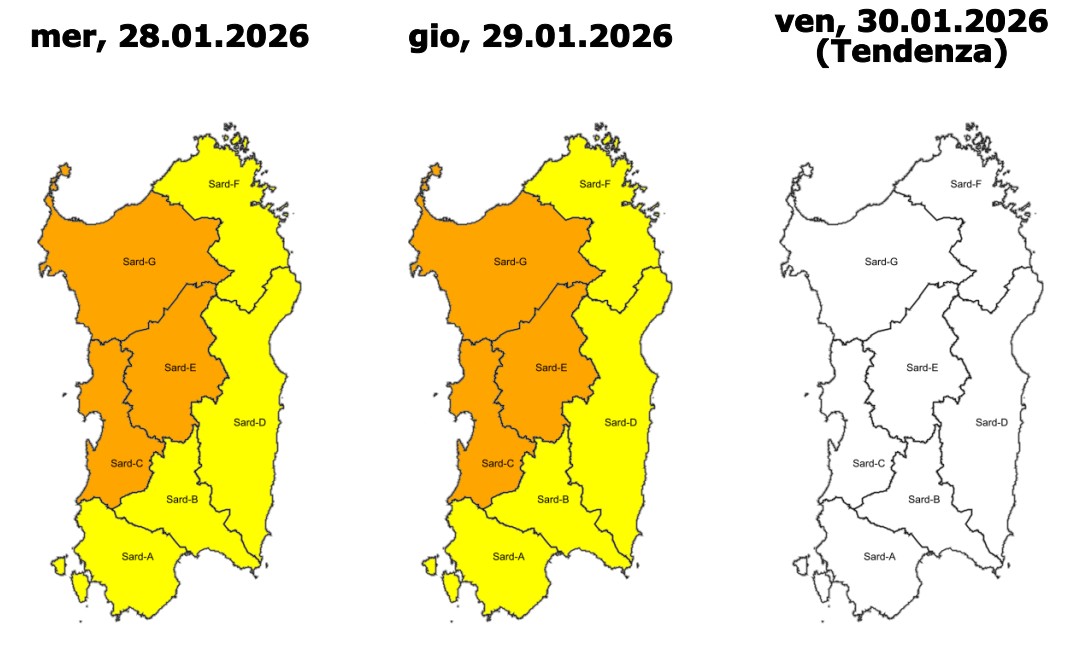 allerta meteo sardegna 28-29 gennaio