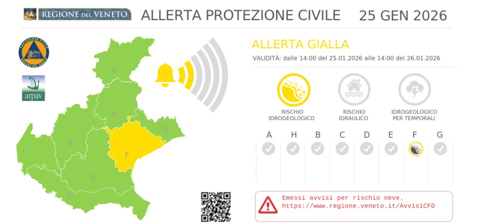 allerta meteo veneto 25-26 gennaio