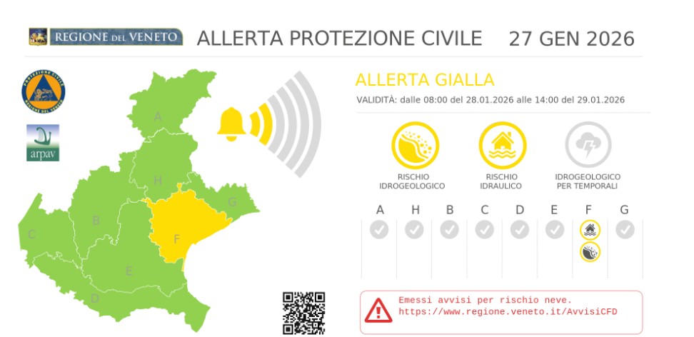 allerta meteo veneto 28-29 gennaio