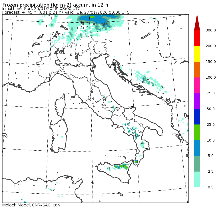 allerta neve lunedì 26 gennaio pomeriggio
