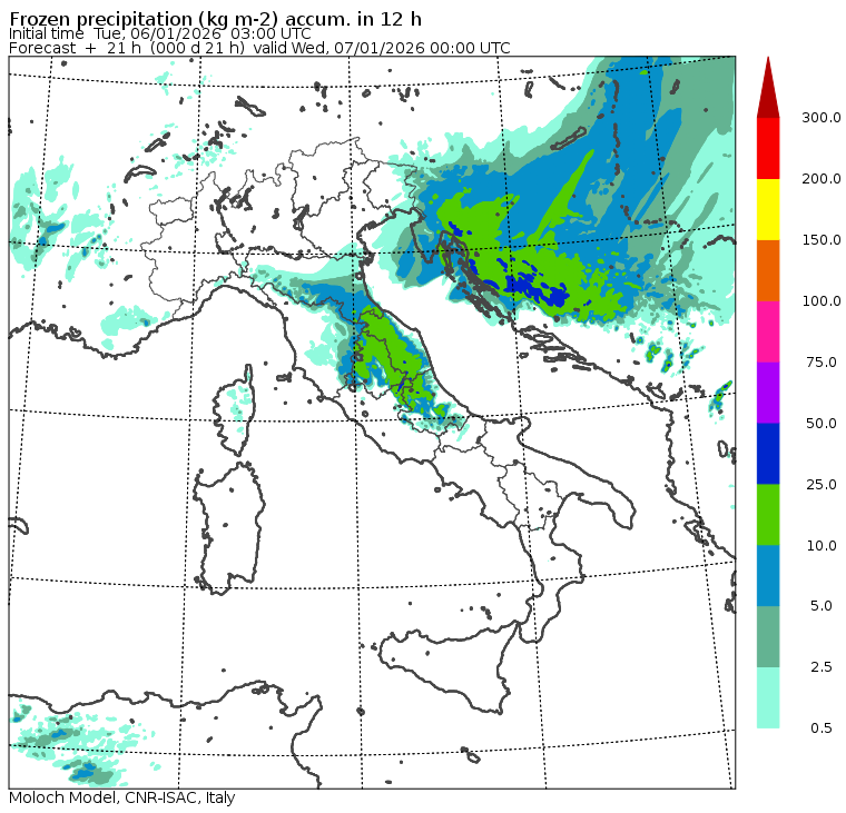 allerta neve martedì sera