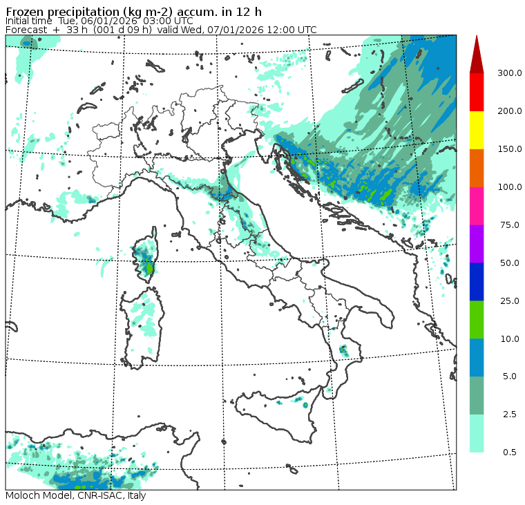 allerta neve mercoledì mattina