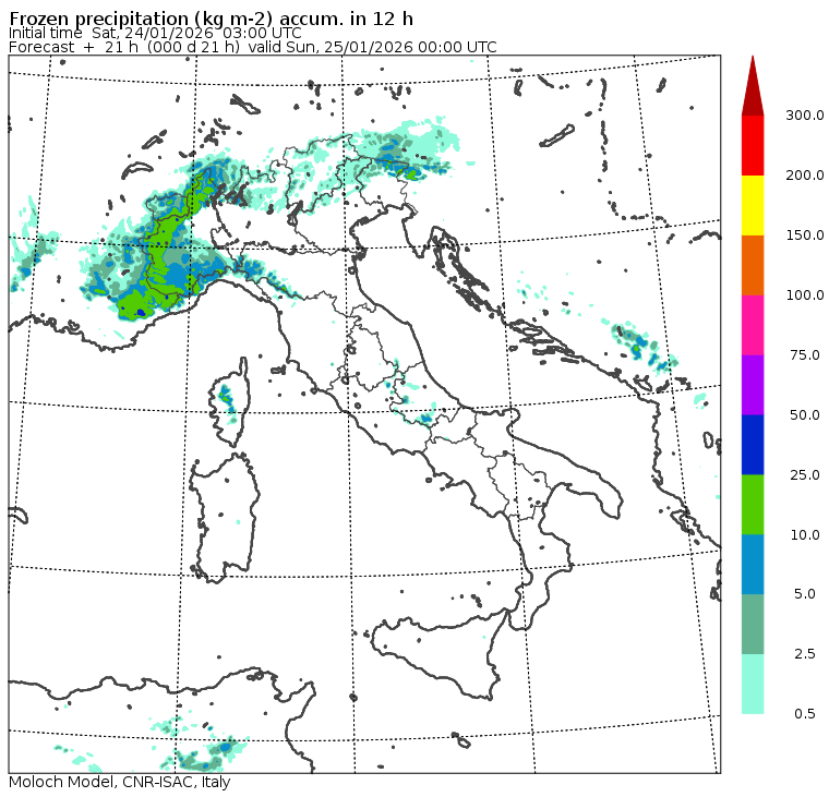 allerta neve sabato 24 gennaio