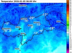 alto adige temperature notte