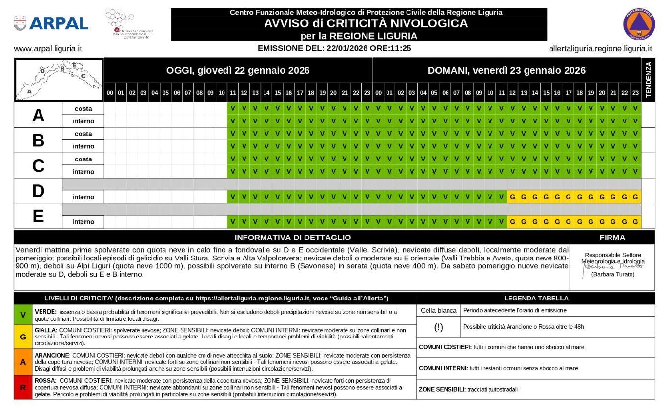 neve criticità liguria