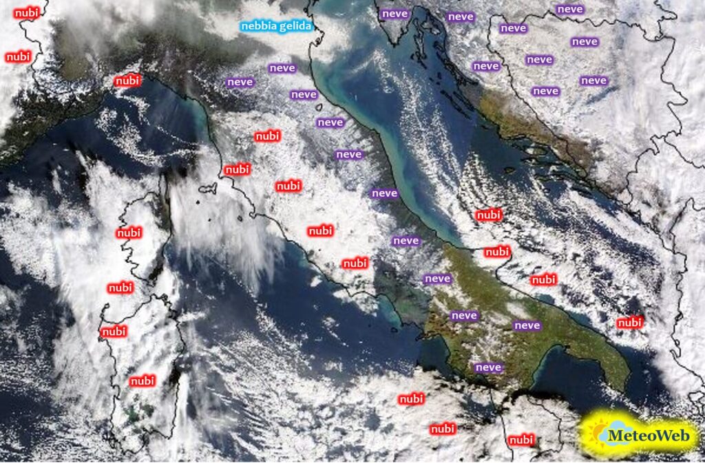 neve italia spazio satelliti 8 gennaio 2026