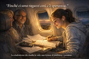 studentessa volo virale