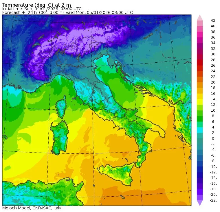 temperature prossima notte