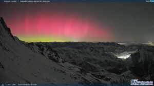 tempesta geomagentica aurora italia alpi