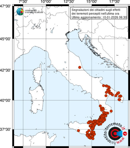 terremoto avvertito oggi reggio calabria messina