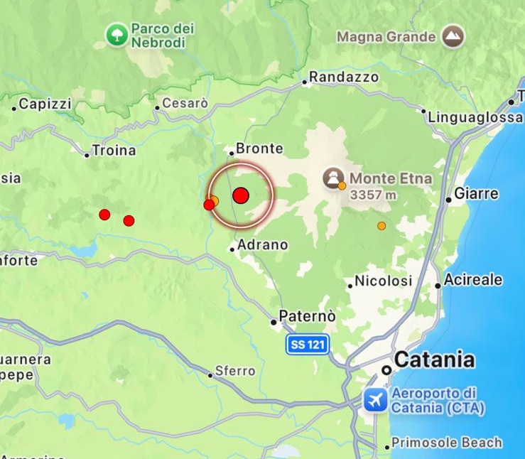 terremoto bronte sicilia