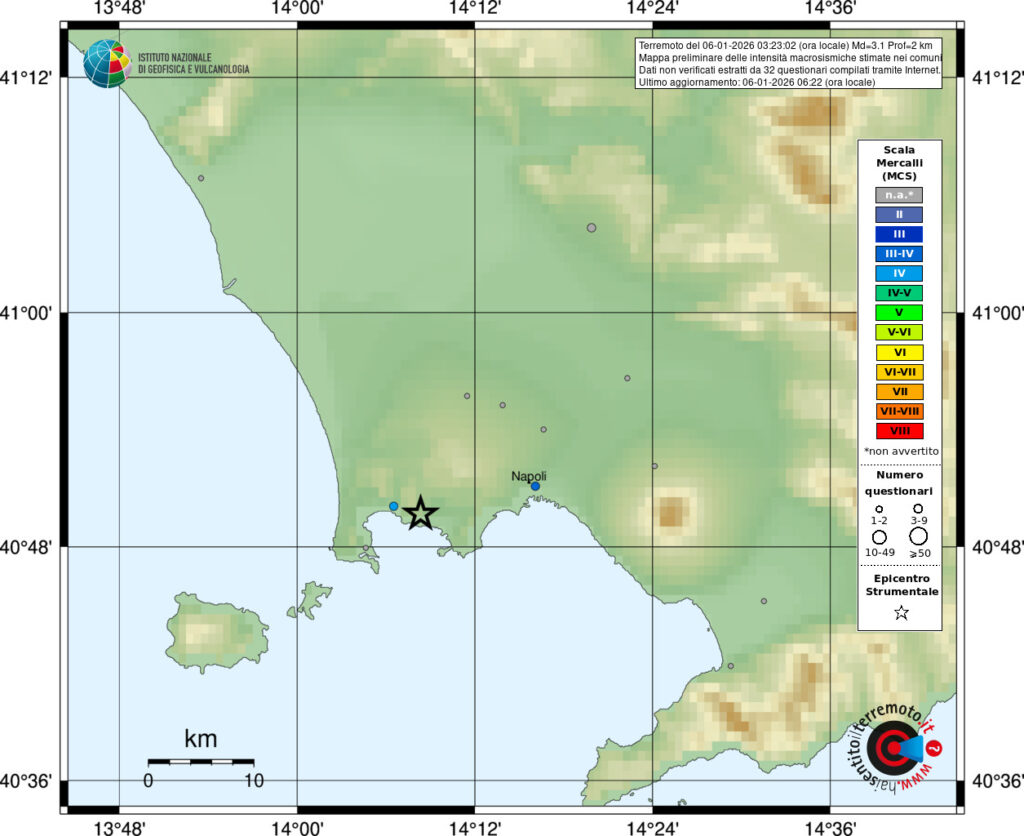 terremoto oggi napoli pozzuoli campi flegrei