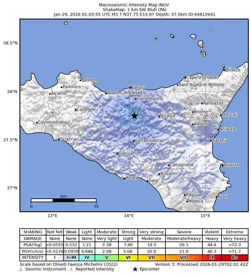 terremoto oggi palermo