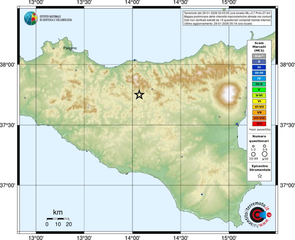terremoto oggi palermo
