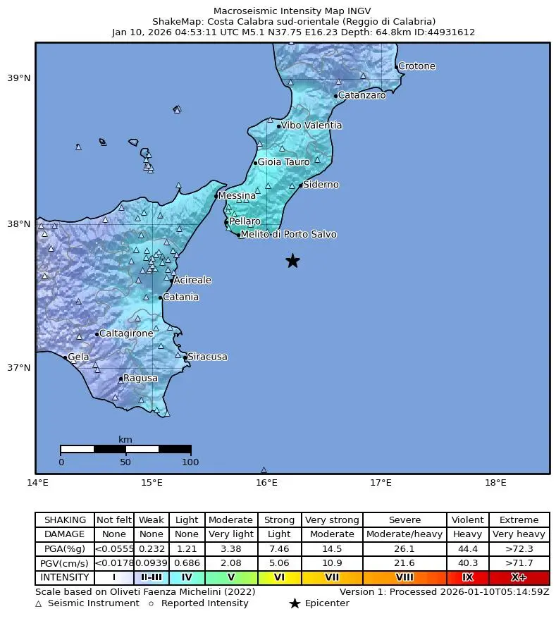 terremoto oggi reggio calabria messina sicilia